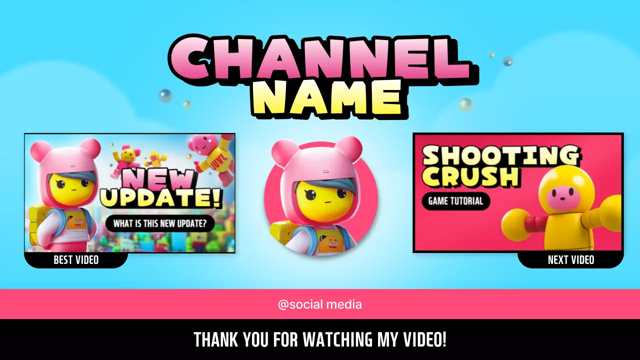 Thumbnail YouTube Promosi Saluran Blue Pop Gaming