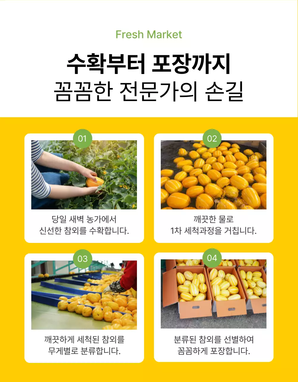 노랑의 심플한 신선식품 과일 홍보