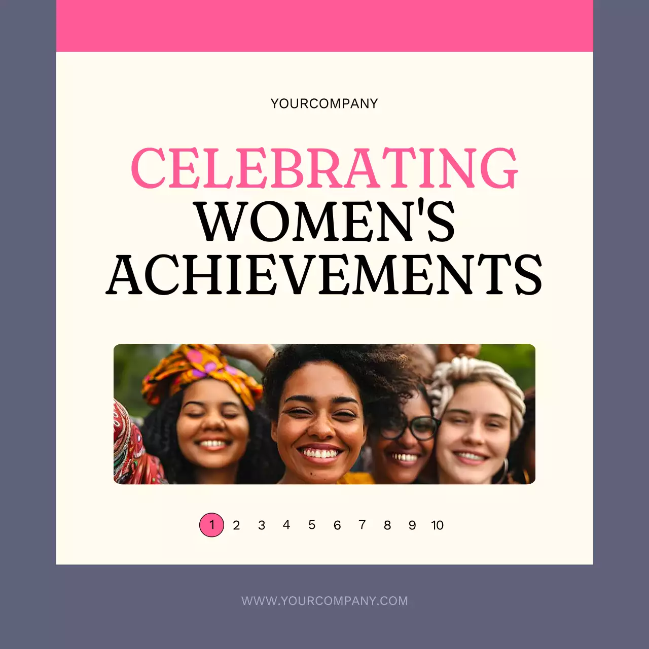 Pink Modern Women's Celebration Promotion Social Media Post