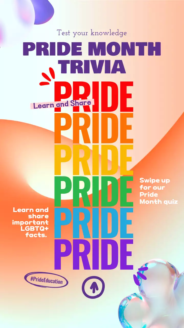 주황색과 보라색 모던 프라이드의 달 이벤트 광고