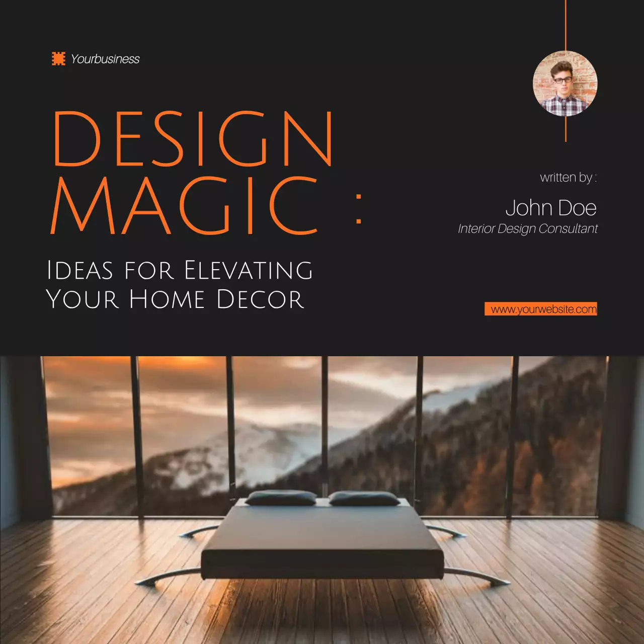 Black Modern Home Decor Guide Social Media Post