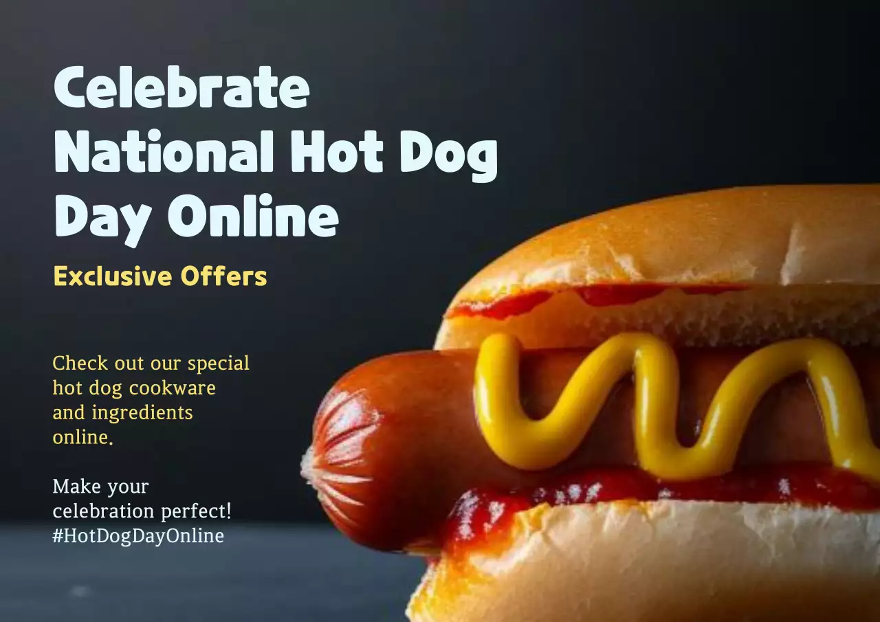 Black Modern Hotdog Promotion Poster