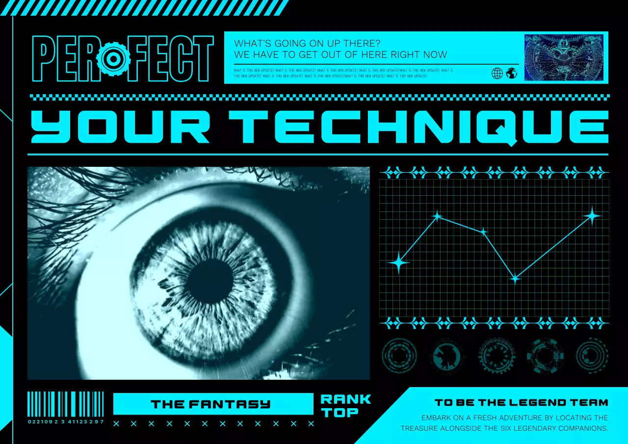 Blue Cyber Technique Guide Poster