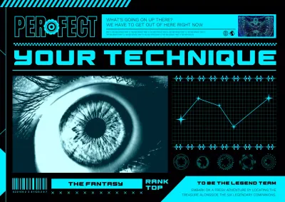 Blue Cyber Technique Guide Poster