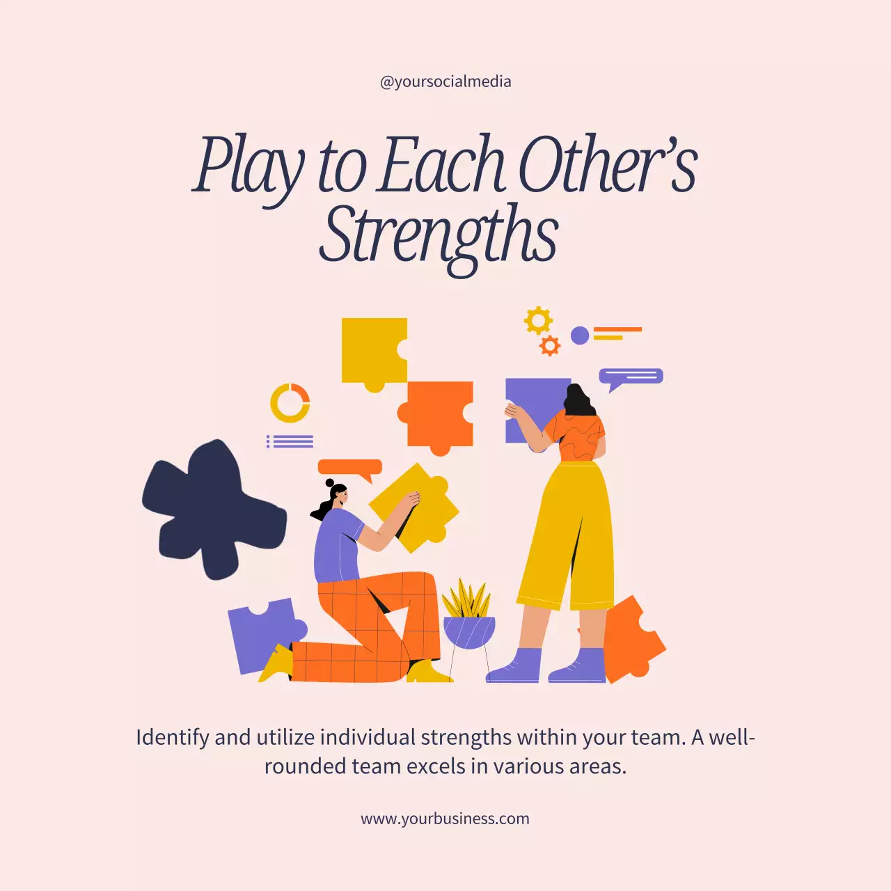 Yellow Modern Teamwork Advertisement Social Media Post