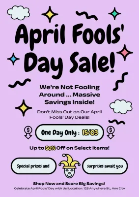 Purple Playful Sale Promotion Poster