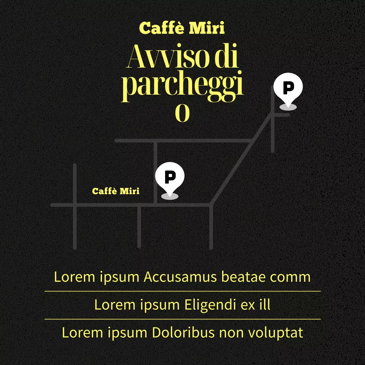 Postazione di design per il proprietario di un caffè alla moda in giallo e nero