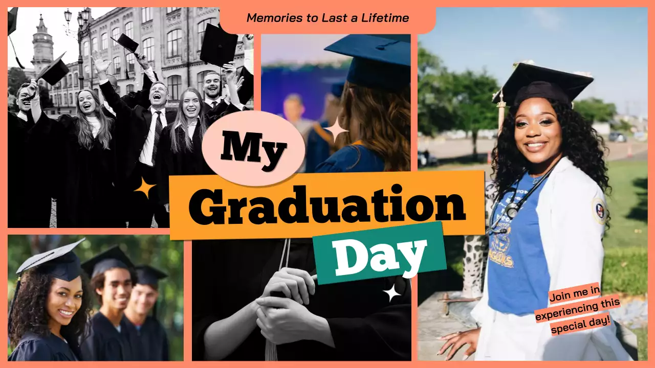 Orange Retro Graduation Invitation YouTube Thumbnail