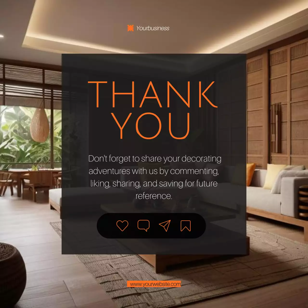 Black Modern Home Decor Guide Social Media Post