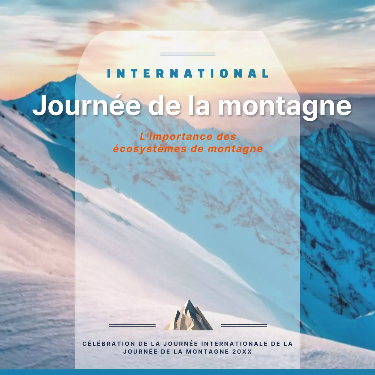 Publicité de jour pour les montagnes modernes bleues