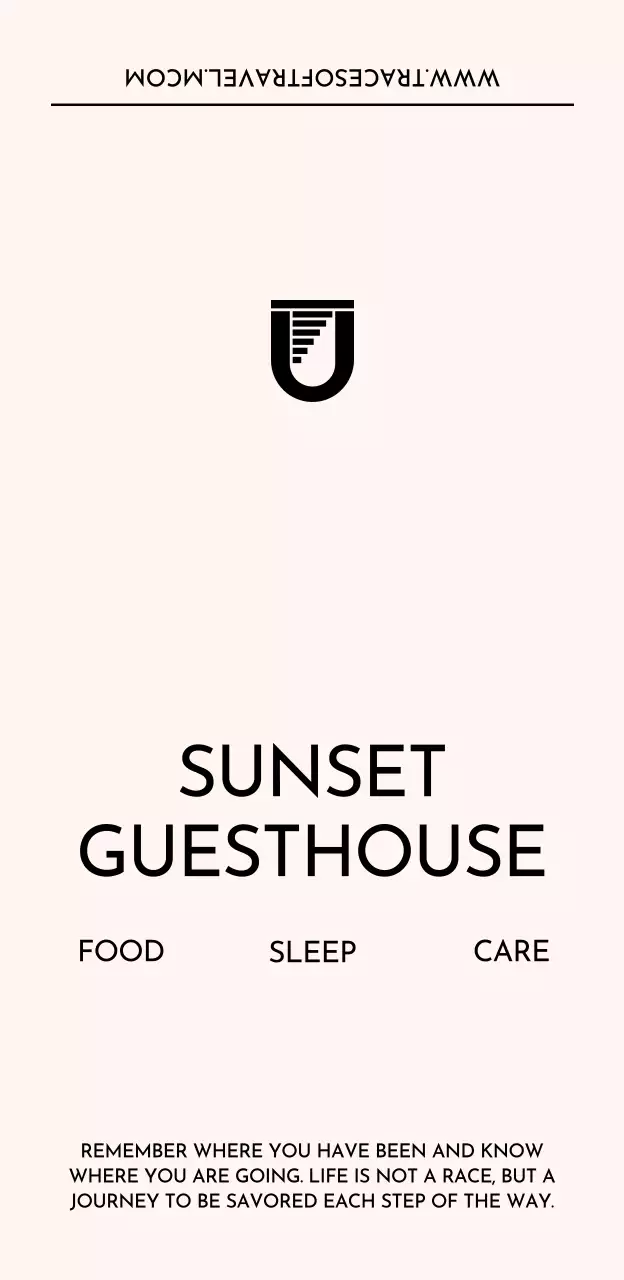 타이포그래피만으로 구성된 차분한 호텔 컨셉의 디자인