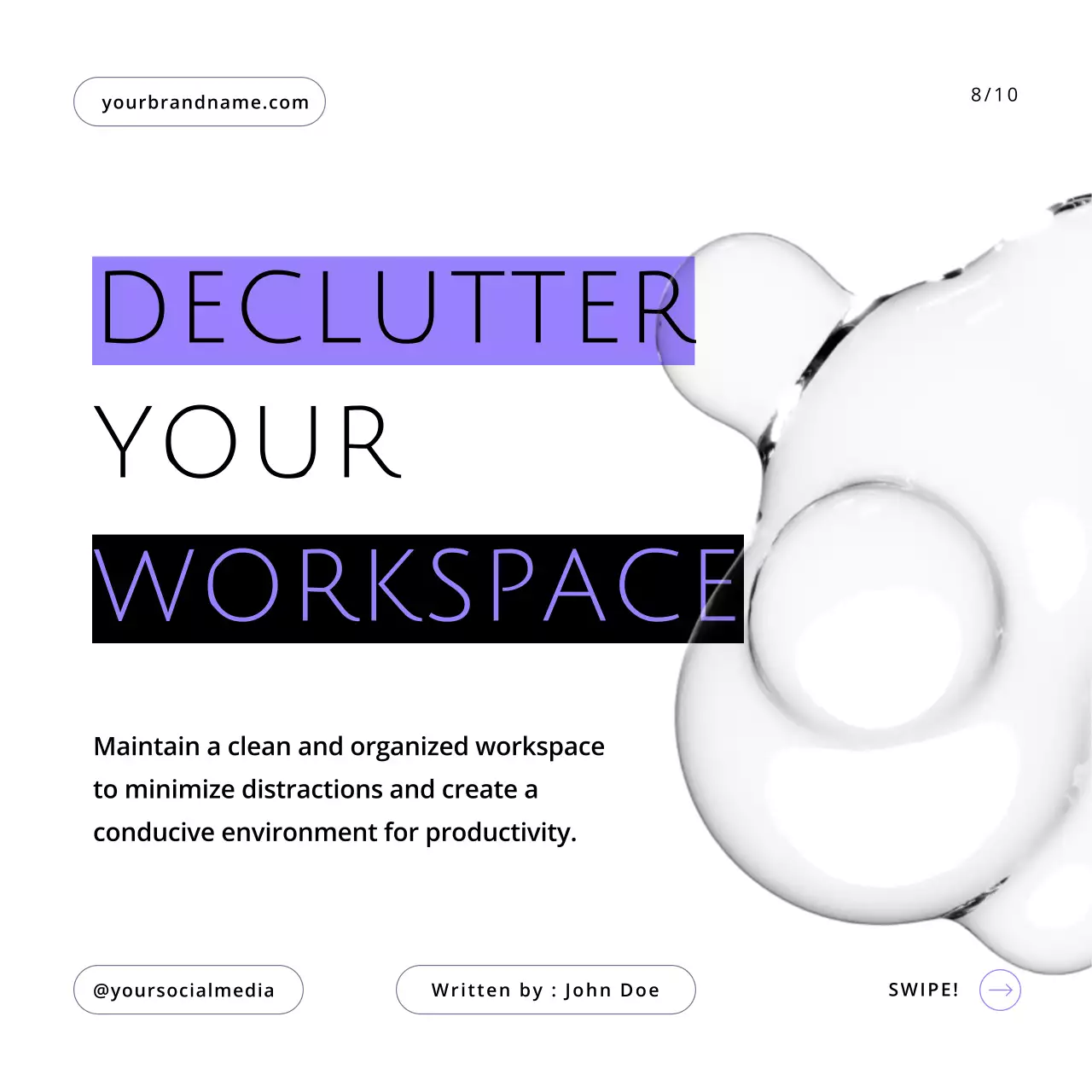 White Modern Productivity Guide Social Media Post