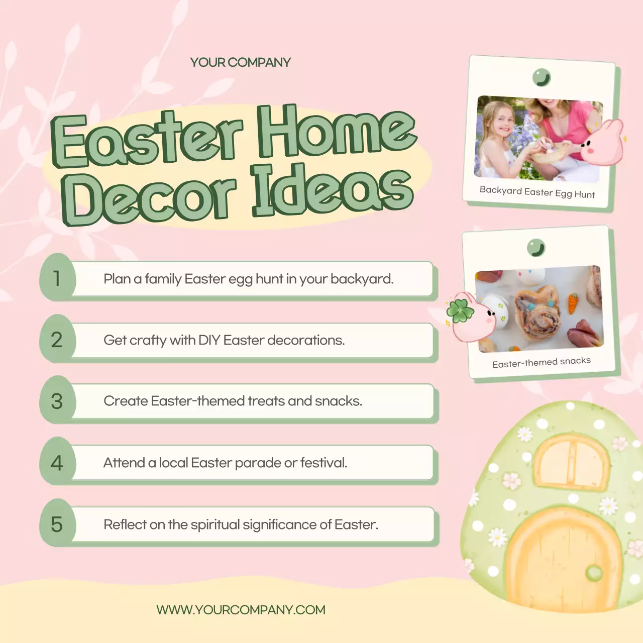 Pink Simple Easter Guide Social Media Post