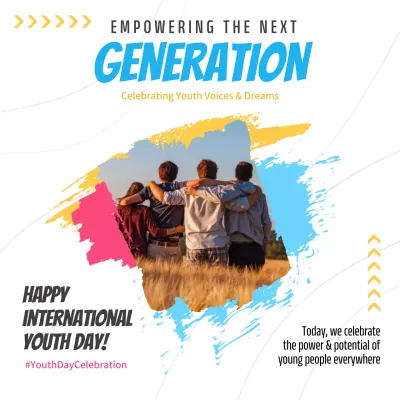 Blue Trendy Youth Announcement Social Media Post