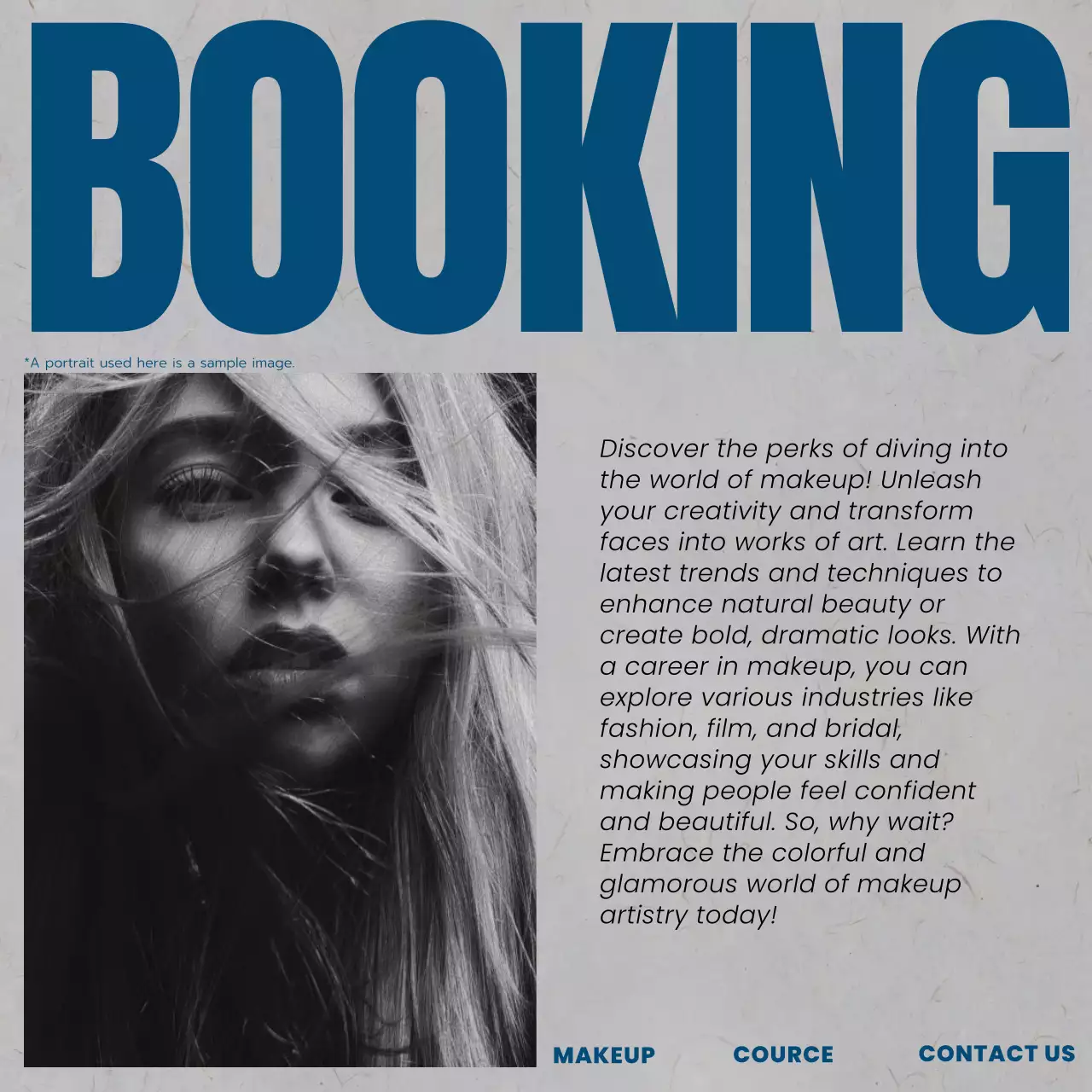 Blue Modern Makeup Promotion Social Media Post