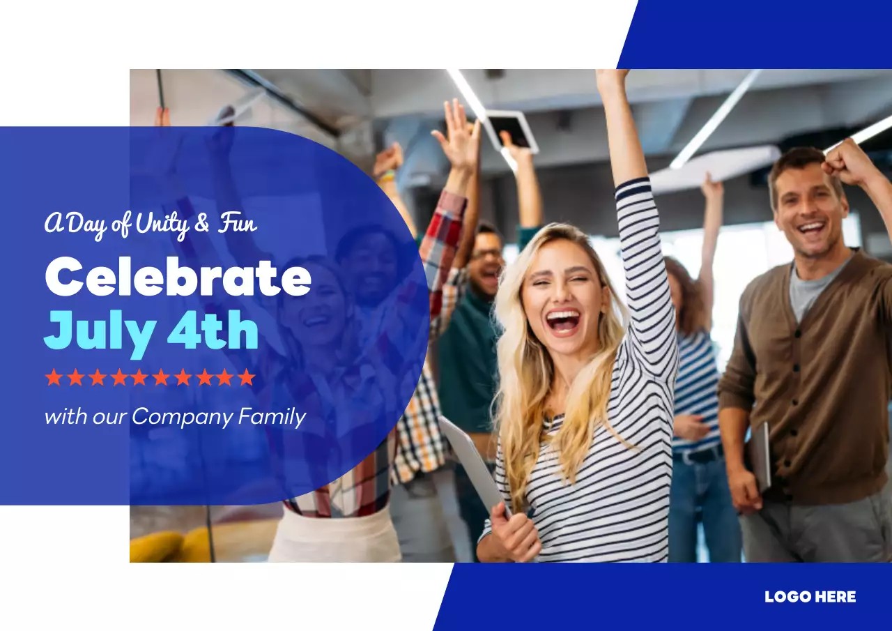 Poster Pengumuman Perayaan Trendi Biru