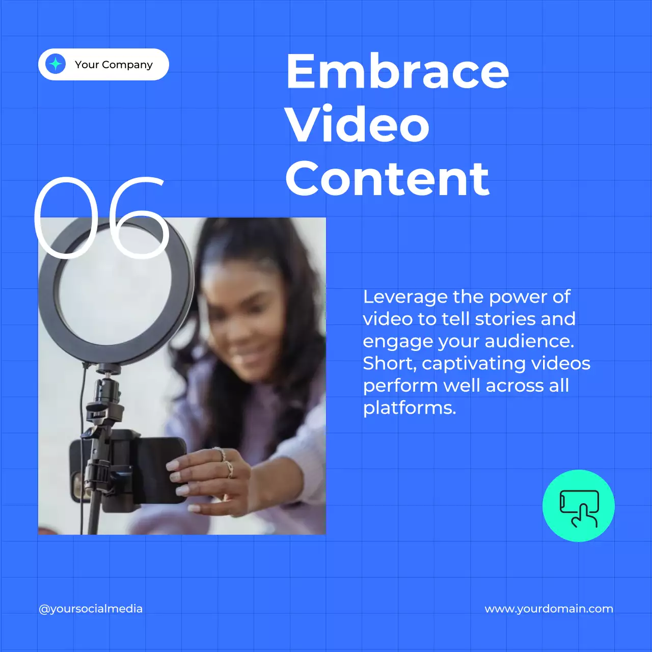 Blue Modern Marketing Guide Social Media Post