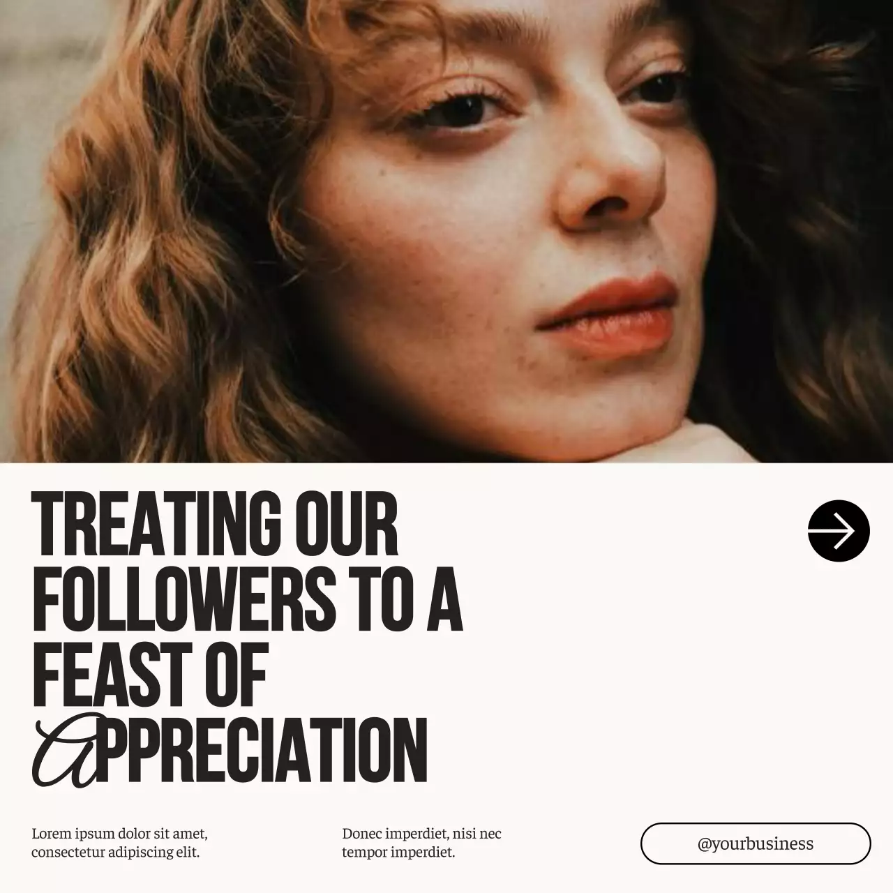 Beige Modern Follower Promotion Social Media Post