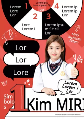 Promoción de las elecciones a la presidencia del alumnado con arte pop rojo