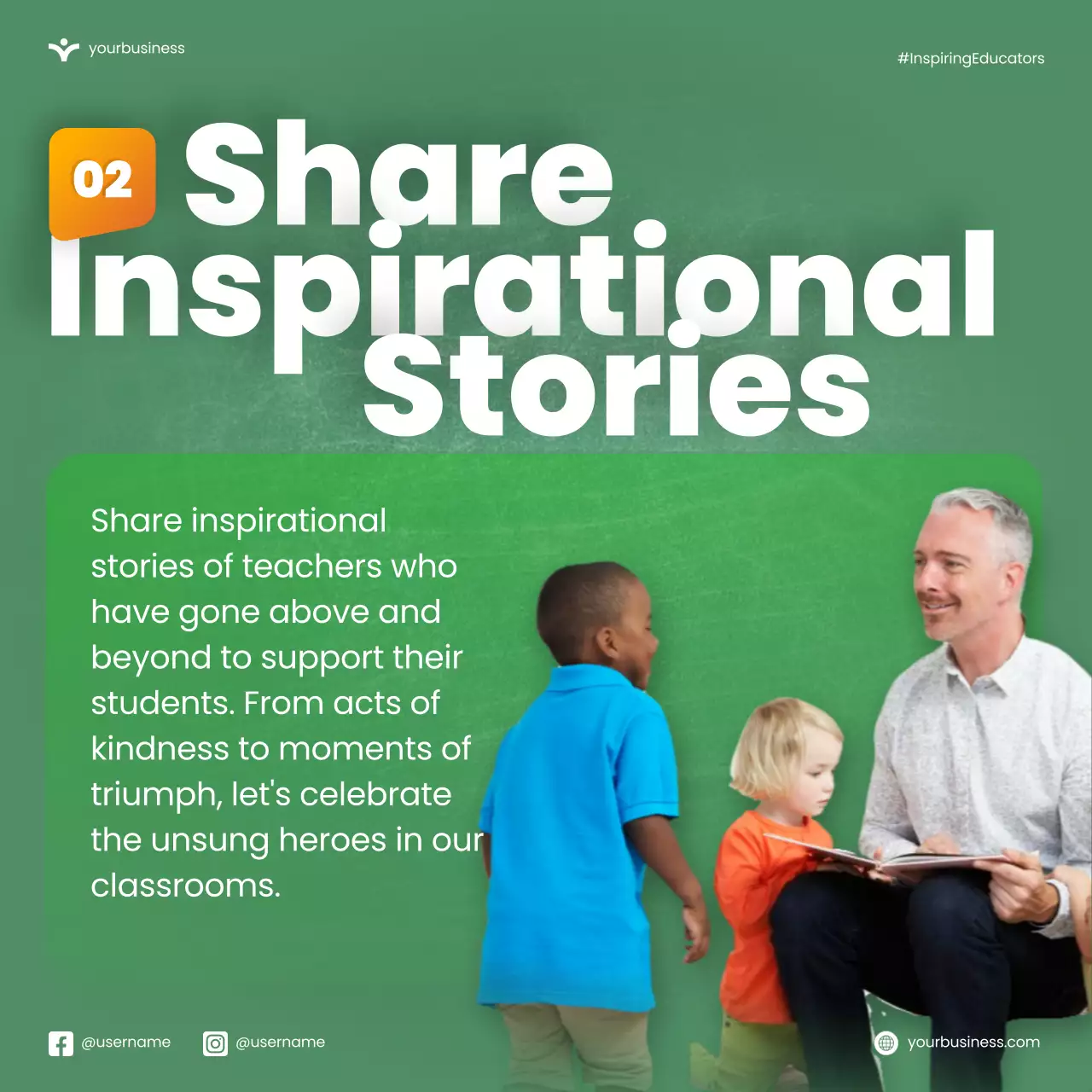 Green Modern Education Promotion Social Media Post