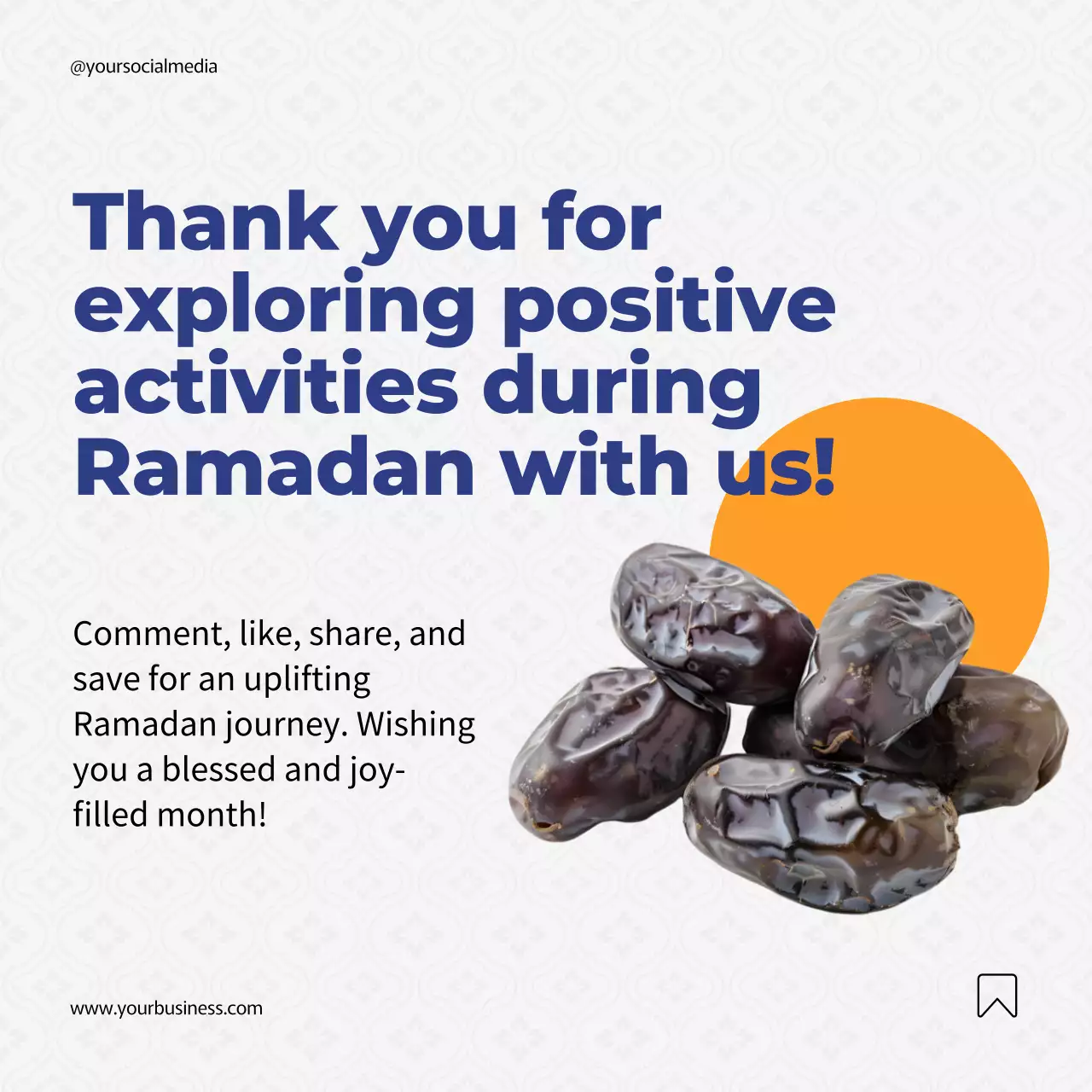 Orange Traditional Ramadan Promotion Social Media Post