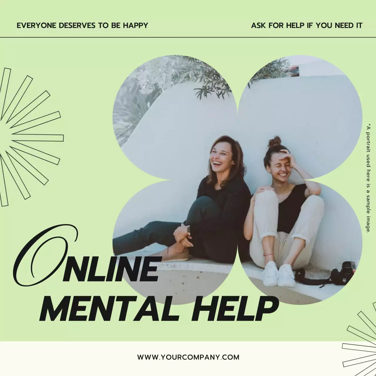 Green Modern Mental Help Promotion Social Media Post