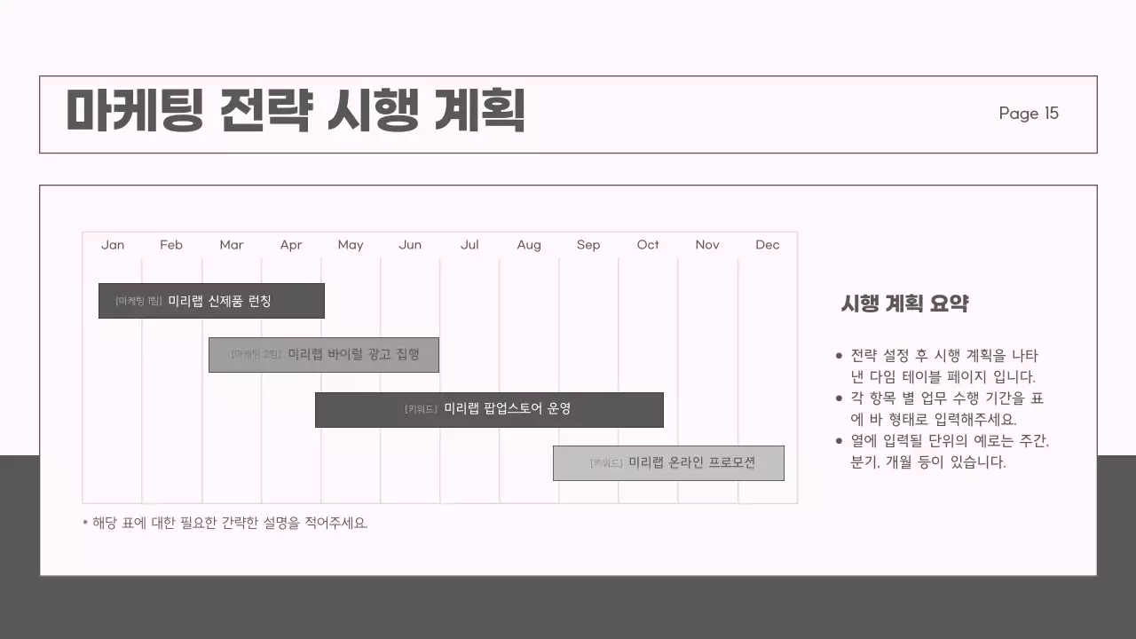 회색과 핑크의 모던한 시장 전략 보고서