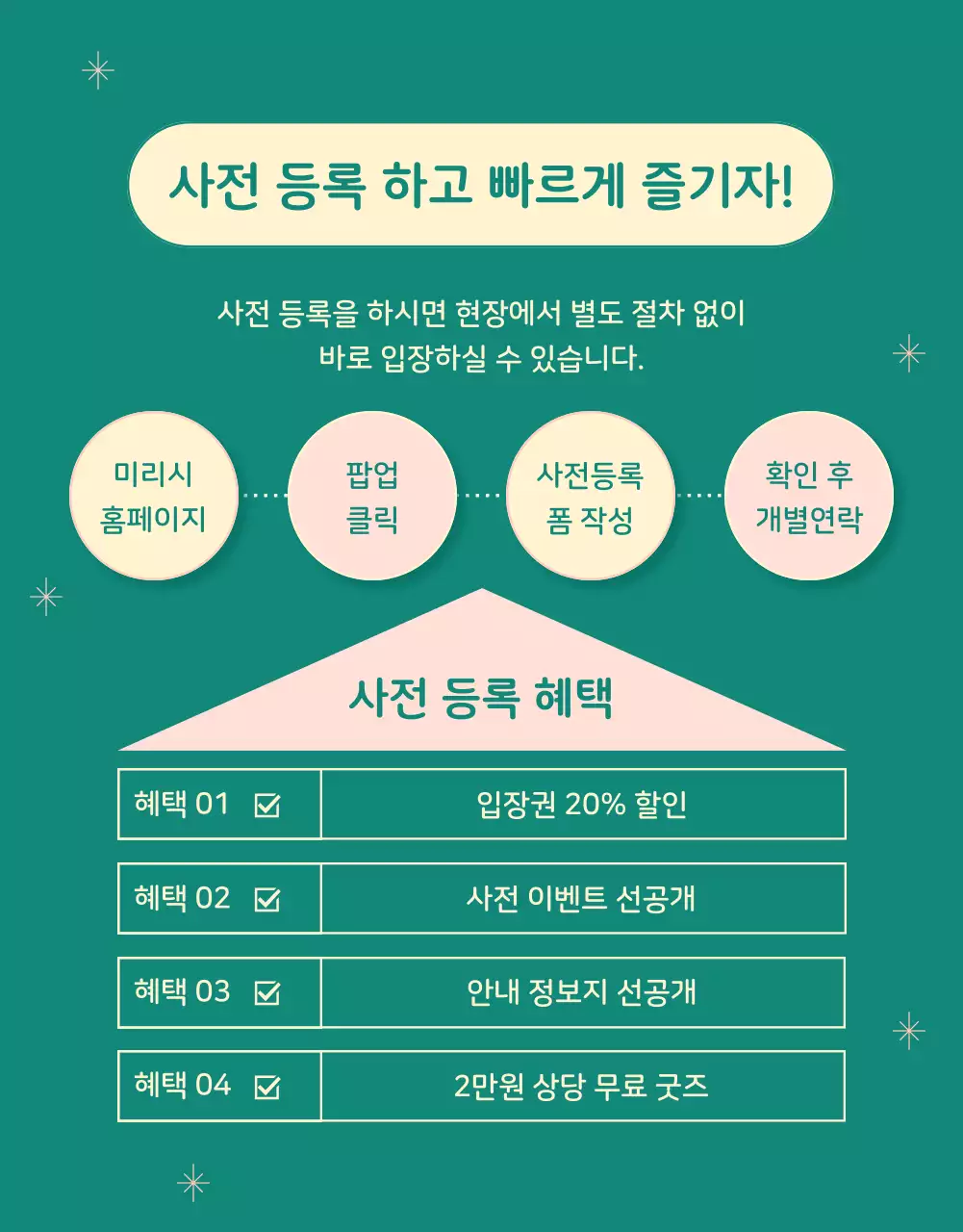 핑크와 초록색의 아기자기한 청소년 진로 박람회 홍보