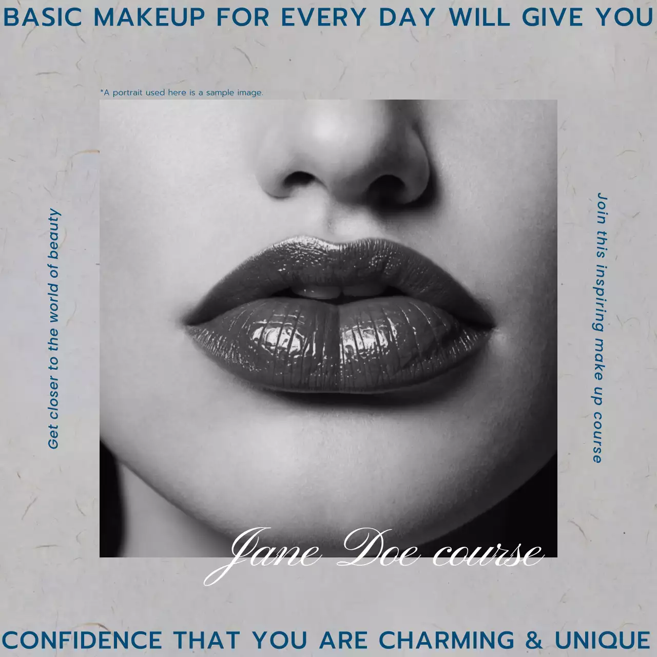 Blue Modern Makeup Promotion Social Media Post