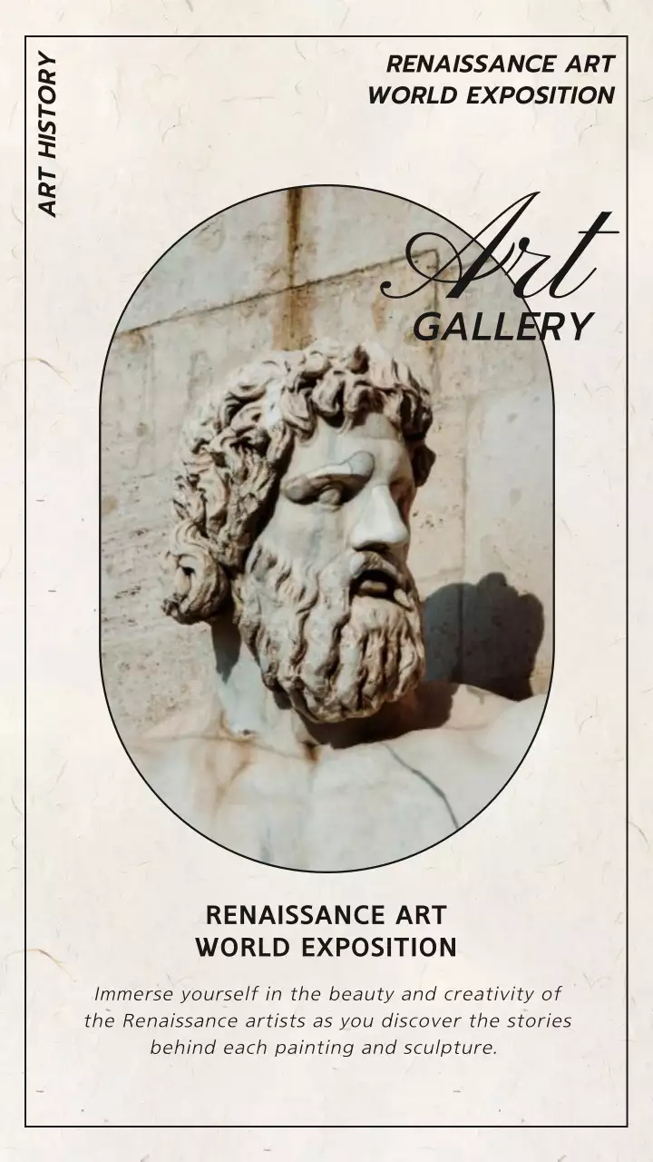 Beige Renaissance Art Exhibition Instagram Post