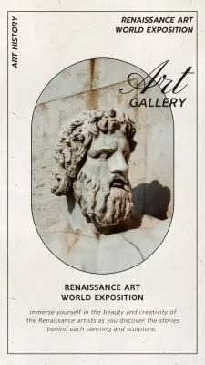 Beige Renaissance Art Exhibition Instagram Post
