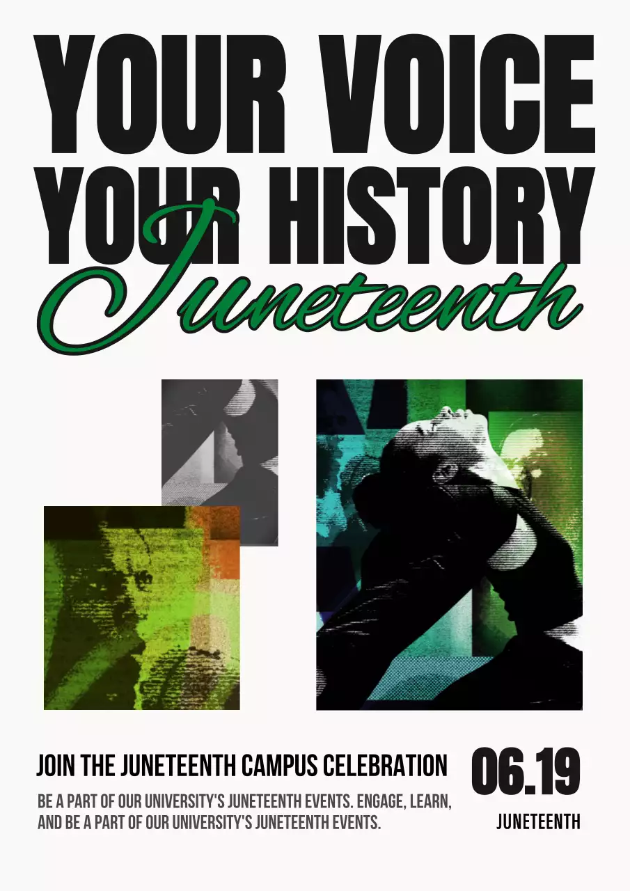 Black Bold Juneteenth Event Poster