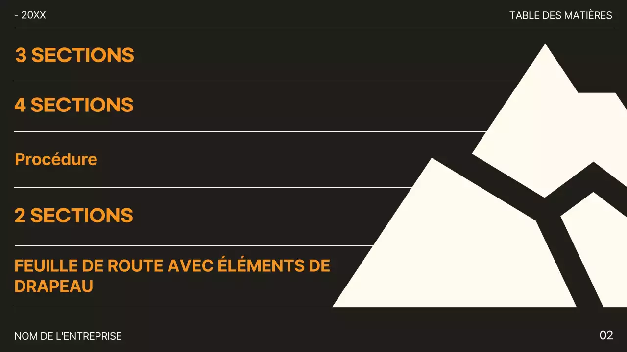 Proposition de buts et d'objectifs tendance noir et orange