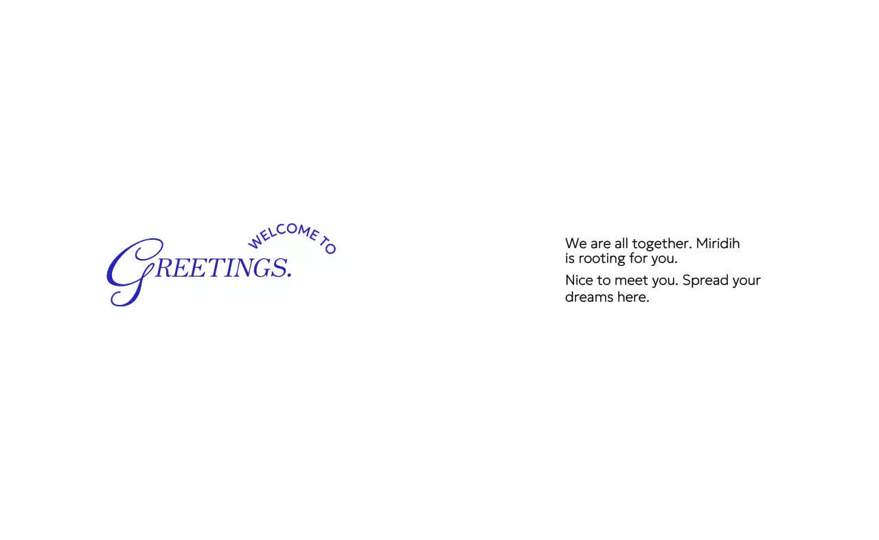 블루 색상의 필기체와 세리프체 텍스트가 있는 고급스러운 빈지한 느낌의 기업 웰컴키트