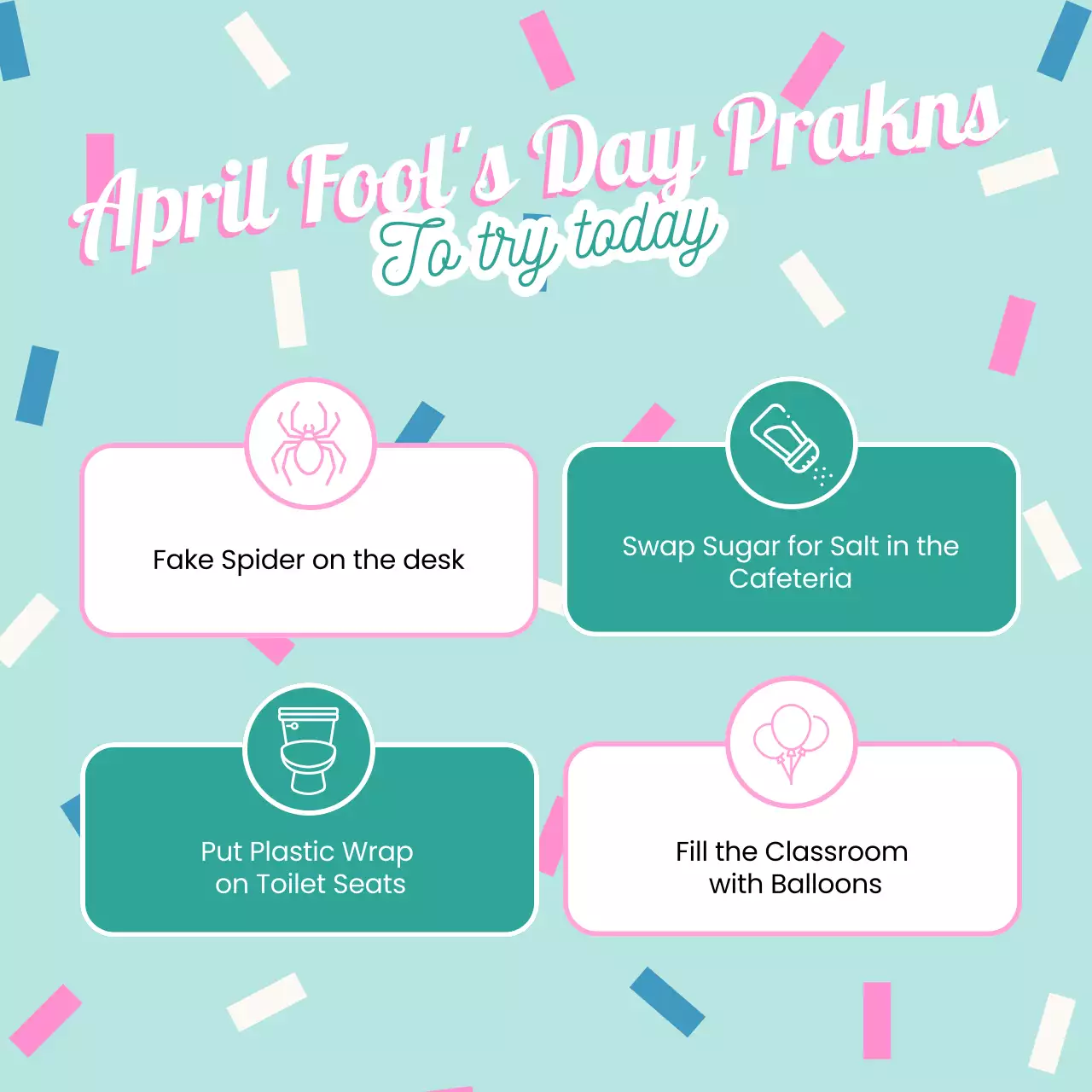 Teal Playful Pranks Guide Social Media Post