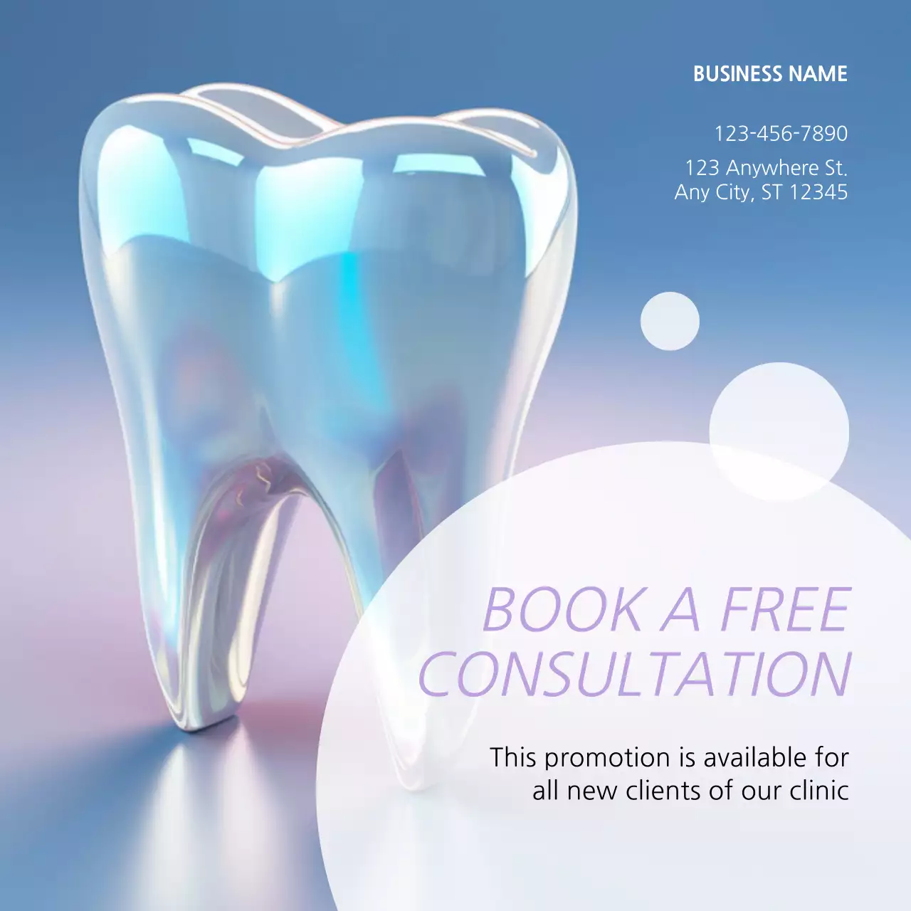 Blue Modern Dental Promotion Social Media Post