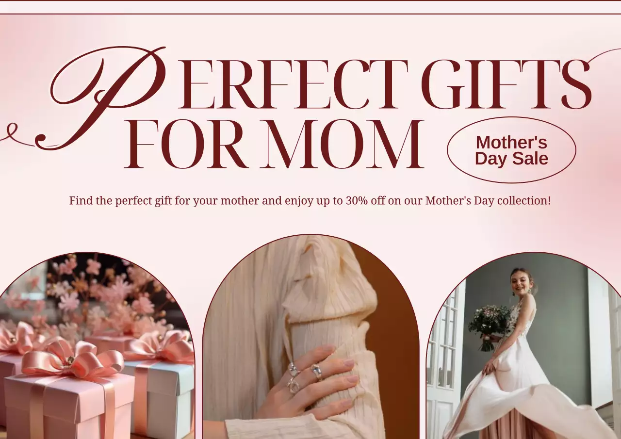 Pink Elegant Mother's Day Promotion Poster