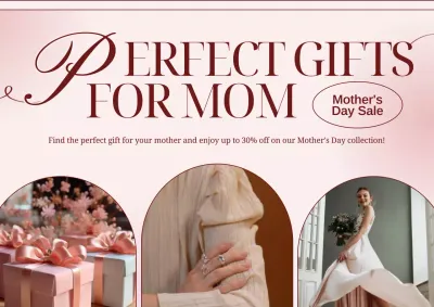 Pink Elegant Mother's Day Promotion Poster