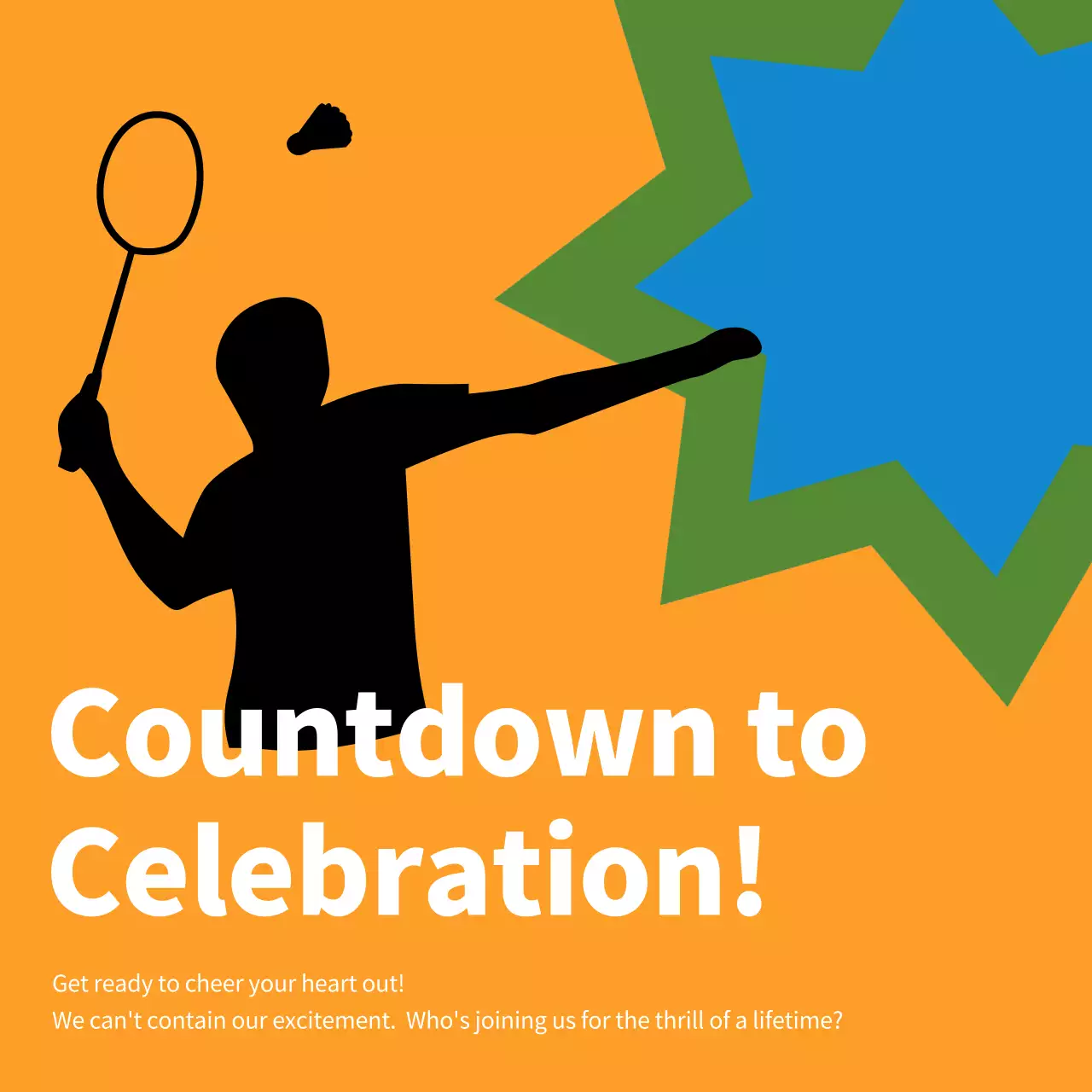 Orange Modern Sports Announcement Social Media Post