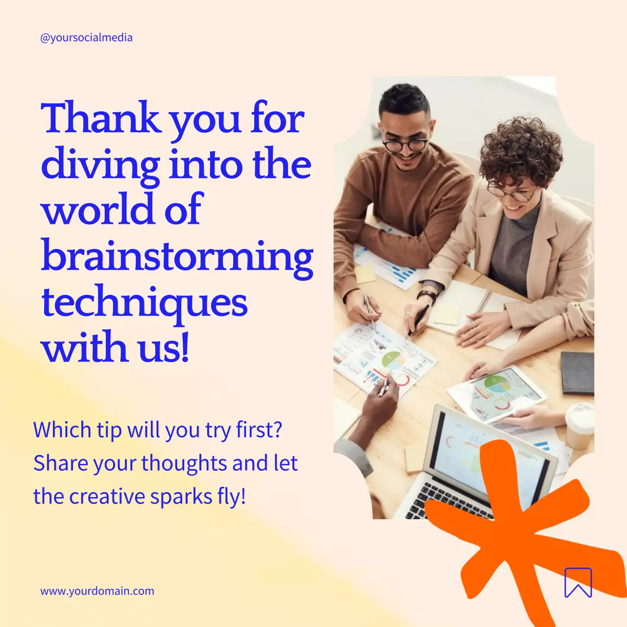 Beige Modern Brainstorming Guide Social Media Post