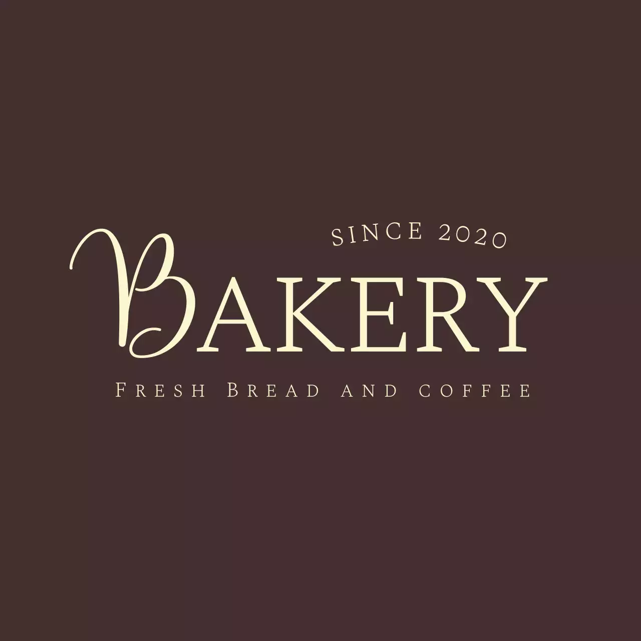 茶色とアイボリーのシンプルなポイントのあるロゴマーク