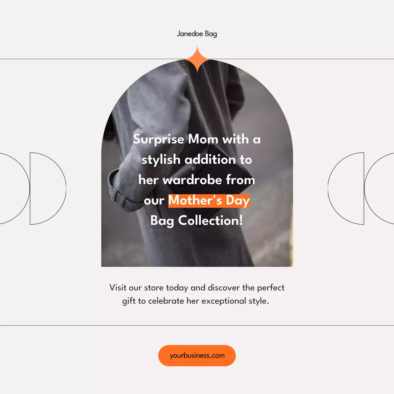 Orange Elegant Mother's Day Promotion Social Media Post