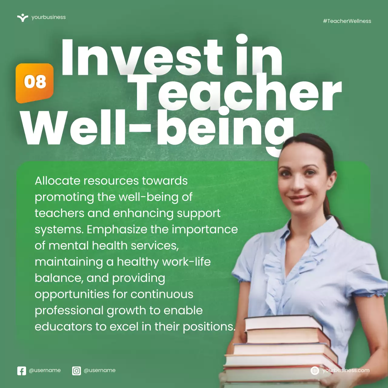 Green Modern Education Promotion Social Media Post