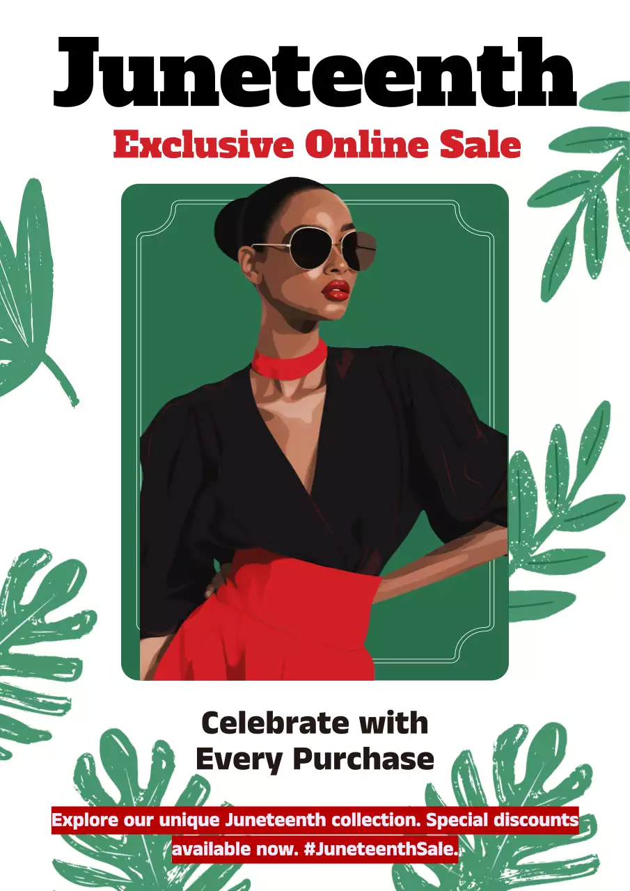 Green Trendy Juneteenth Promotion Poster