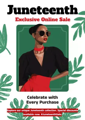 Green Trendy Juneteenth Promotion Poster
