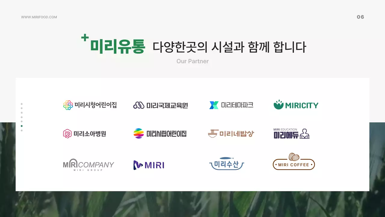 초록색의 심플한 유통 식자재 제안서