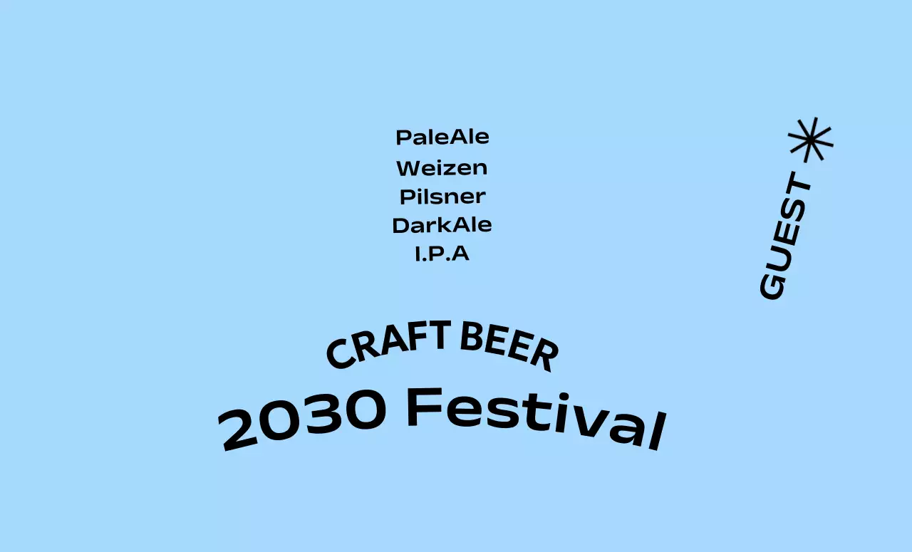 단색 배경과 고딕체가 있는 심플한 컨셉의 수제 맥주 축제