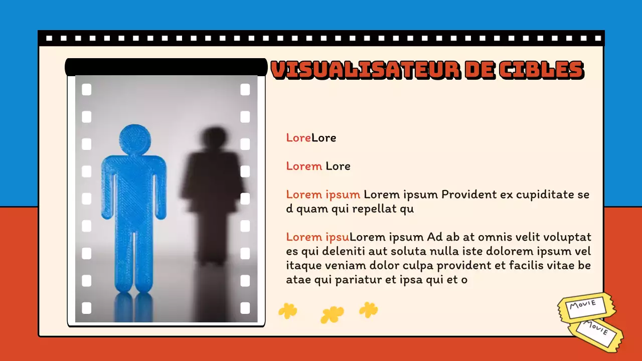 Proposition de planification d'un canal vidéo rétro bleu et jaune