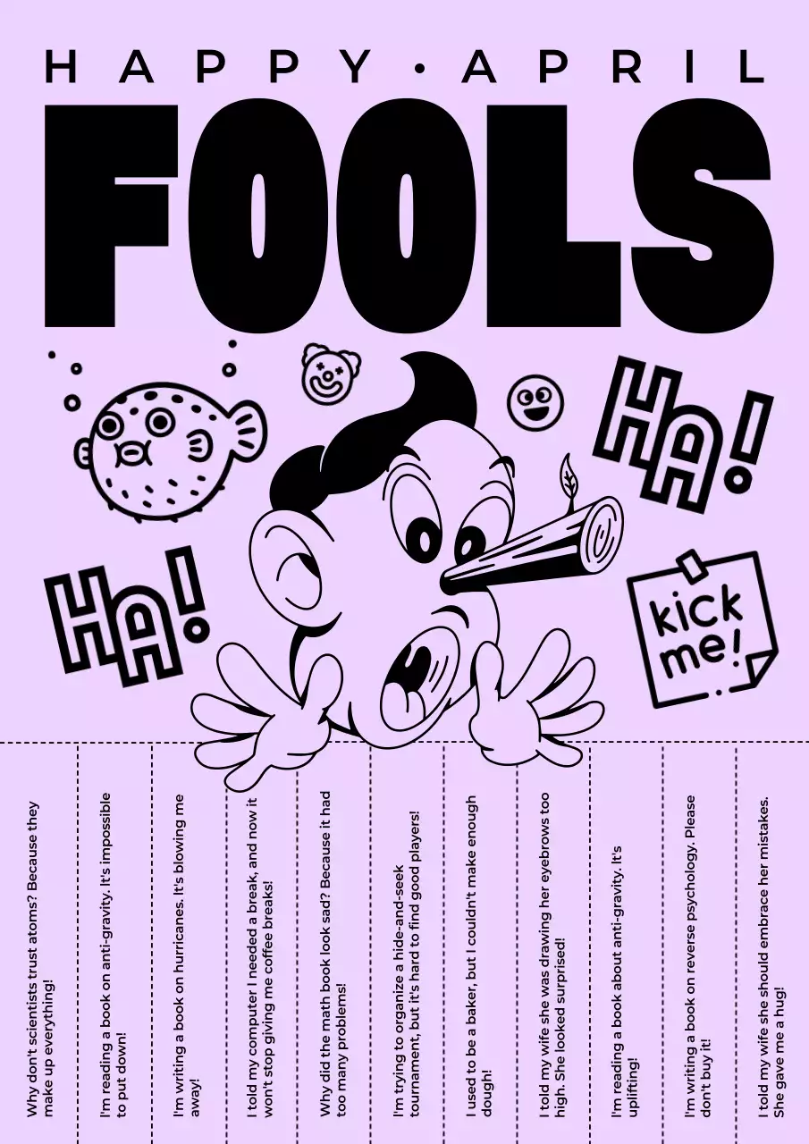 Purple Comic Jokes Poster