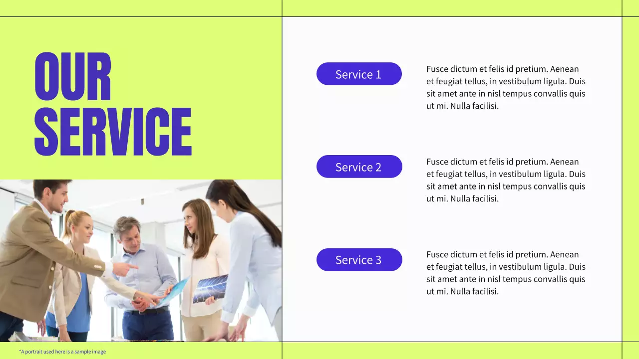 블루 및 네온 모던 비즈니스 프로필 소재